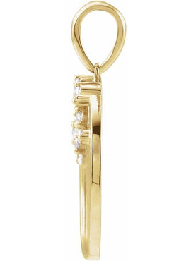 14K Rose Gold 1/8 CTW Natural Diamond Engravable Family Tree Pendant