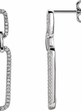 14K Yellow Gold 1/3 CTW Natural Diamond Link Earrings