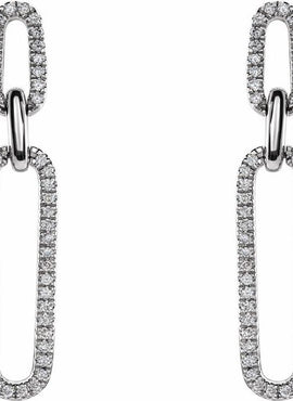 14K Yellow Gold 1/3 CTW Natural Diamond Link Earrings