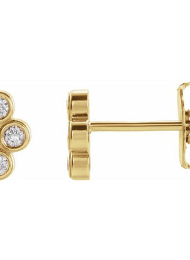 14K Rose Gold 3/4 CTW Natural Diamond Bezel-Set Cluster Earrings