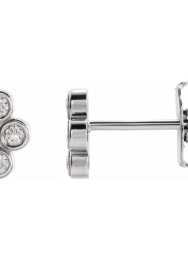 14K Rose Gold 3/4 CTW Natural Diamond Bezel-Set Cluster Earrings
