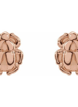 14K White Gold Tiny Scarab Earring