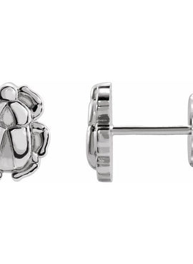 14K White Gold Tiny Scarab Earring