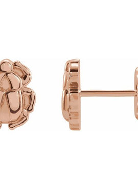 14K White Gold Tiny Scarab Earring