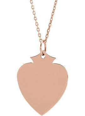 Sterling Silver Engravable Shield Pendant