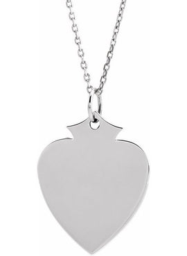 Sterling Silver Engravable Shield Pendant