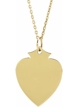 Sterling Silver Engravable Shield Pendant