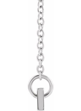 14K White Gold Family is Forever Bar 16
