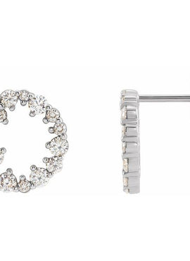 Sterling Silver 1/2 CTW Natural Diamond Circle Earrings