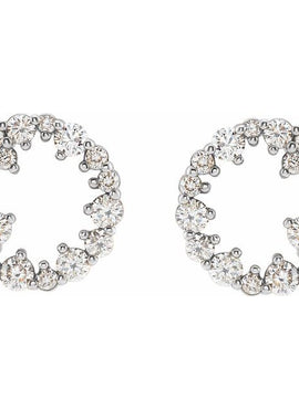 Sterling Silver 1/2 CTW Natural Diamond Circle Earrings