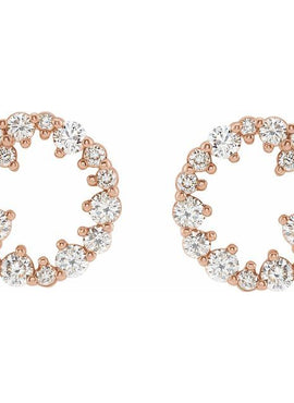 Sterling Silver 1/2 CTW Natural Diamond Circle Earrings