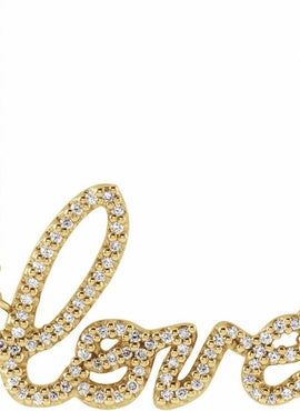 14K Yellow Gold 1/6 CTW Natural Diamond Love 18