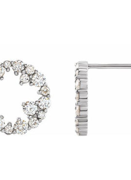 Sterling Silver 1/2 CTW Natural Diamond Circle Earrings