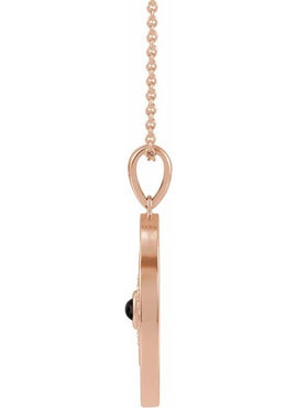 14K Rose Gold Natural Ethiopian Opal & 1/6 CTW Natural Diamond Evil Eye Pendant