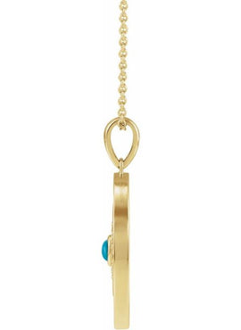 14K Rose Gold Natural Ethiopian Opal & 1/6 CTW Natural Diamond Evil Eye Pendant