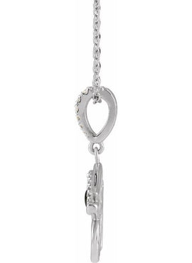 14K White Gold Natural Turquoise & .08 CTW Natural Diamond Eye of Horus Pendant