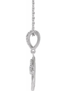 14K White Gold Natural Turquoise & .08 CTW Natural Diamond Eye of Horus Pendant