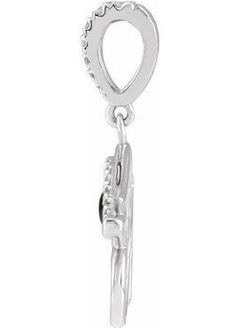 14K White Gold Natural Turquoise & .08 CTW Natural Diamond Eye of Horus Pendant