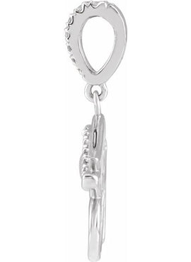 14K White Gold Natural Turquoise & .08 CTW Natural Diamond Eye of Horus Pendant