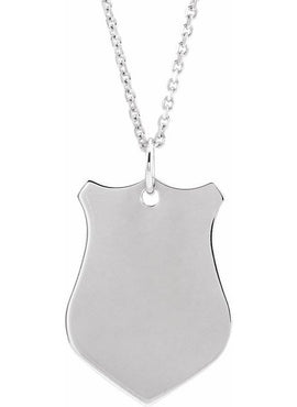 14K Rose Gold Engravable Sheild Pendant