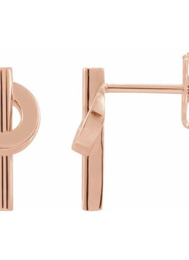 14K Yellow Gold Negative Space Circle Earrings