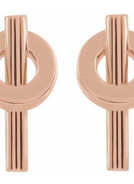 14K Yellow Gold Negative Space Circle Earrings