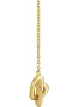 14K Rose Gold Interlocking Heart 16