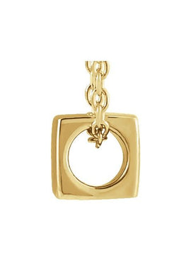 14K White Gold 5x5 mm Cube Pendant