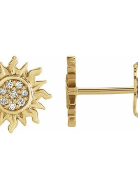 14K Yellow Gold .04 CTW Natural Diamond Sun Earrings