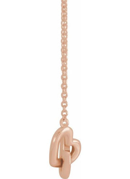 14K Rose Gold Interlocking Heart 16
