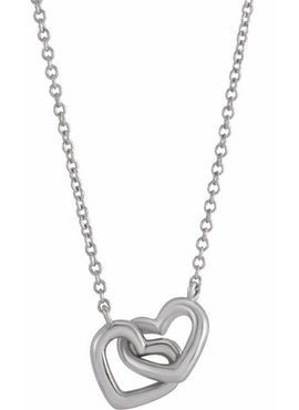 14K Rose Gold Interlocking Heart 16