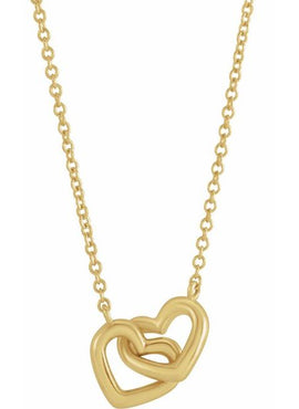 14K Rose Gold Interlocking Heart 16