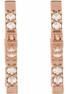 Sterling Silver 3/8 CTW Natural Diamond Star Hoop Earrings