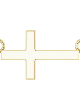 14K Yellow Gold 22x11.5 mm Sideways Cross 16-18