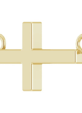 14K Yellow Gold 22x11.5 mm Sideways Cross 16-18