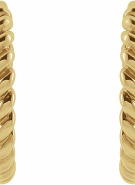 14K White Gold Rope 11 mm Hoop Earrings