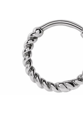 14K White Gold Rope 11 mm Hoop Earrings