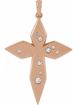Platinum .08 CTW Natural Diamond Cross 16-18