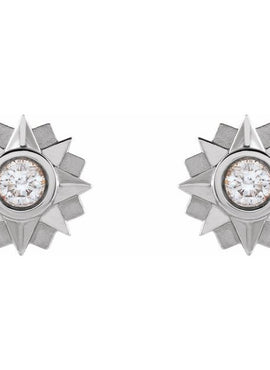 14K Yellow Gold 1/3 CTW Natural Diamond Sun Earrings