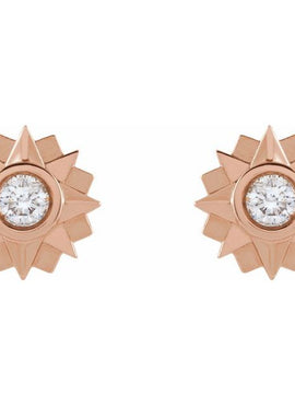 14K Yellow Gold 1/3 CTW Natural Diamond Sun Earrings