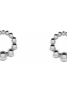14K Yellow Gold Graduated Beaded Circle Earrings