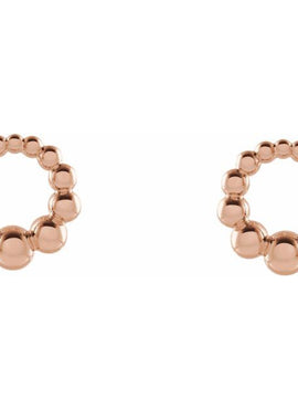 14K Yellow Gold Graduated Beaded Circle Earrings