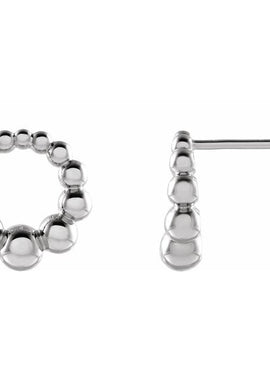 14K Yellow Gold Graduated Beaded Circle Earrings