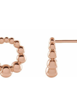 14K Yellow Gold Graduated Beaded Circle Earrings