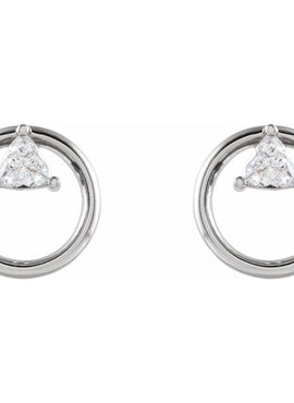 14K Yellow Gold 1/4 CTW Natural Diamond Geometric Earrings