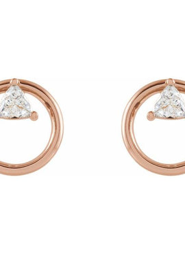 14K Yellow Gold 1/4 CTW Natural Diamond Geometric Earrings