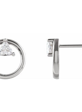 14K Yellow Gold 1/4 CTW Natural Diamond Geometric Earrings