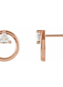 14K Yellow Gold 1/4 CTW Natural Diamond Geometric Earrings