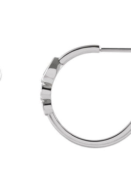 Platinum Natural Ruby & 1/10 CTW Natural Diamond Bezel-Set Hoop Earrings