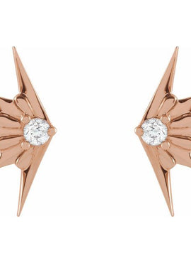 Sterling Silver .03 CTW Natural Diamond Starburst Earrings